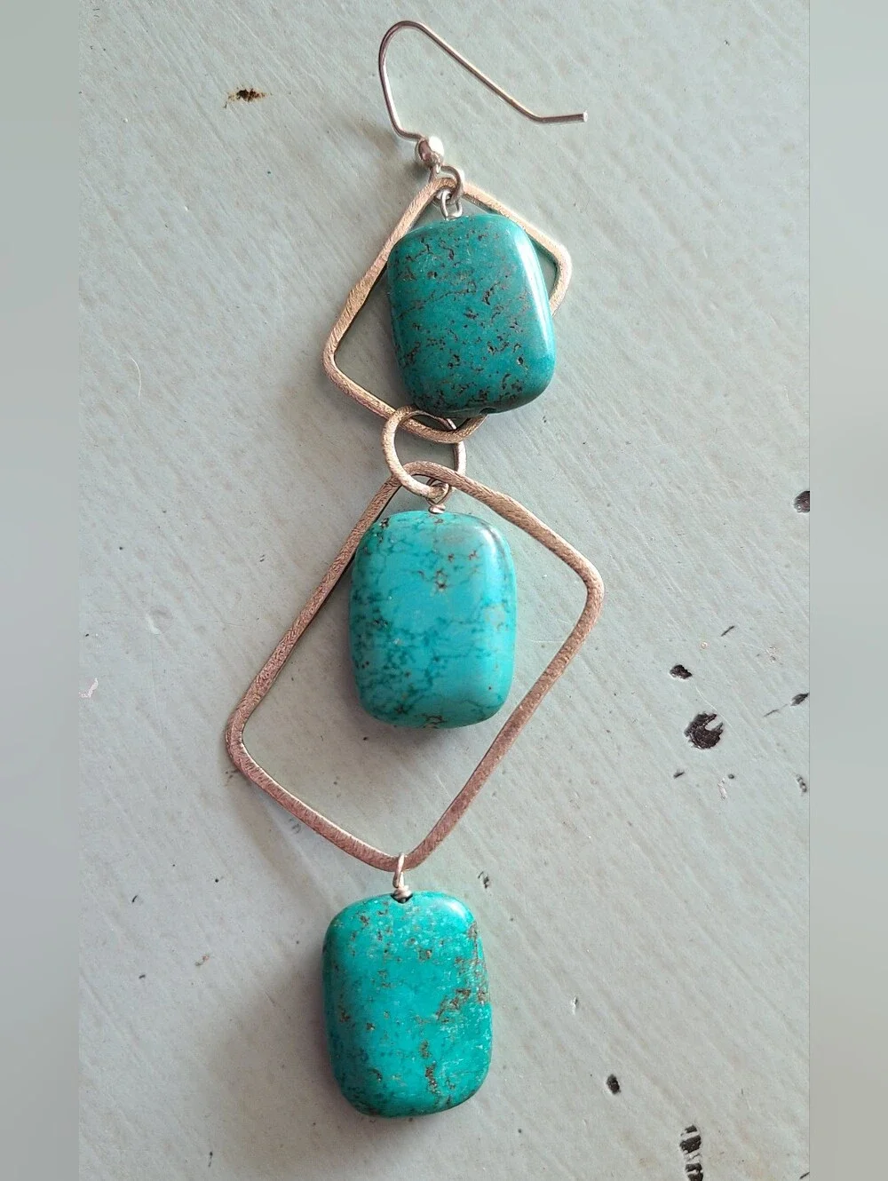 Turquoise Stone Necklace & Earrings Set